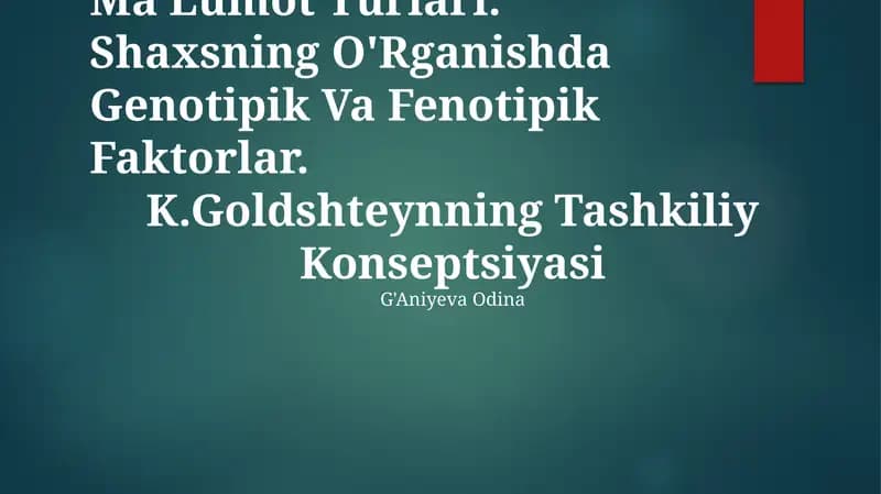 Genetika fanidan taqdimot