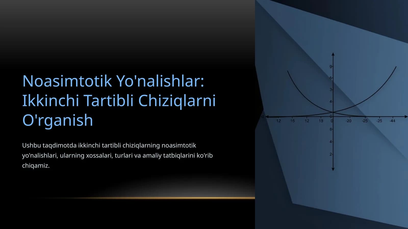 Noasimtotik Yo'nalishlar: Ikkinchi Tartibli Chiziqlarni O'rganish