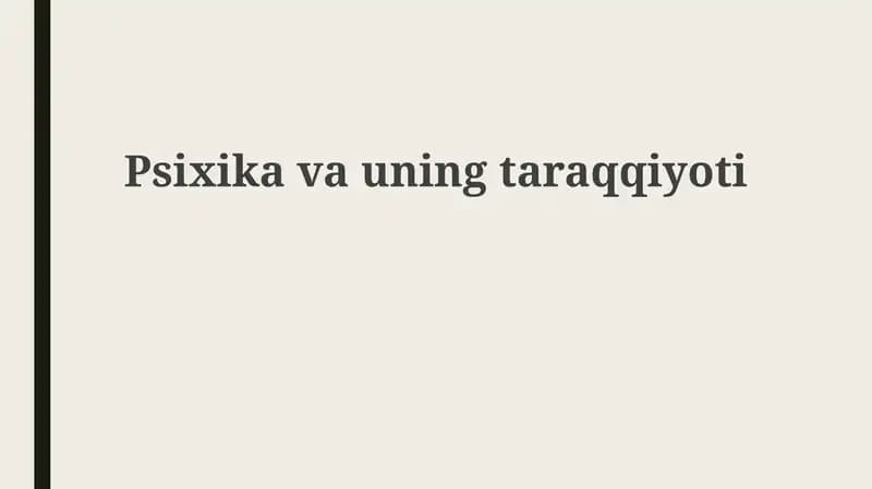 Psixikavauning taraqqiyoti