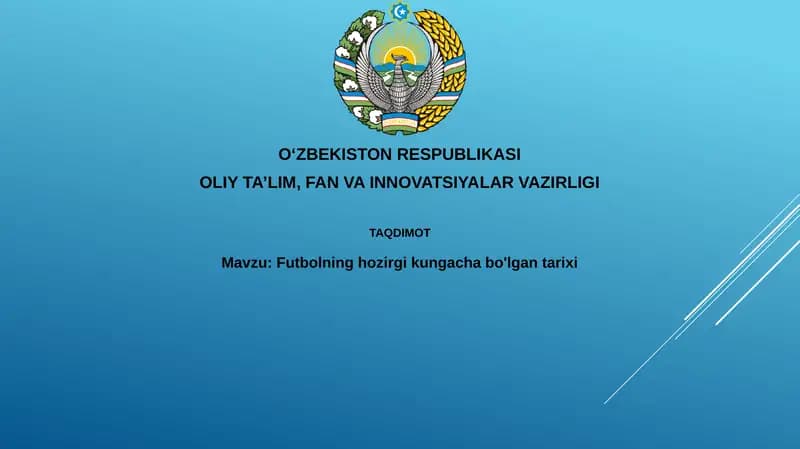 Futbolninghozirgikungachabo'lgantarixi