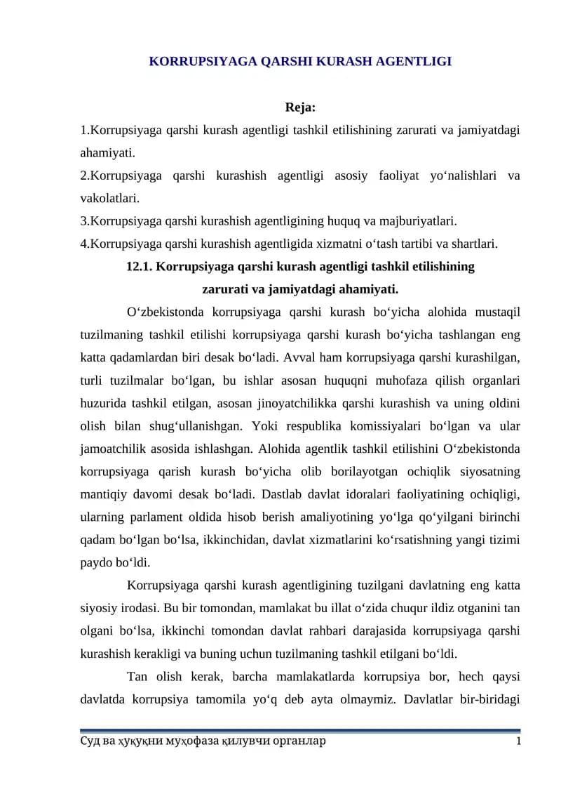 Korrupsiyaga qarshi kurash agentligi