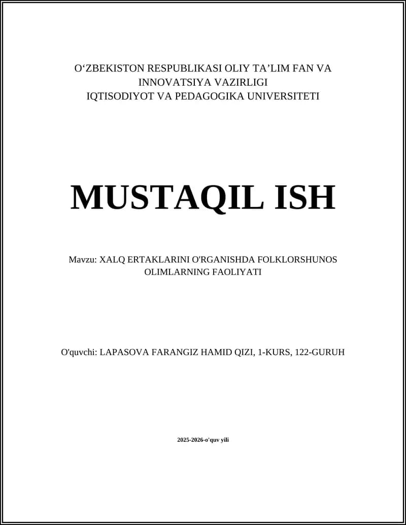 Folklorshunoslik Faoliyati