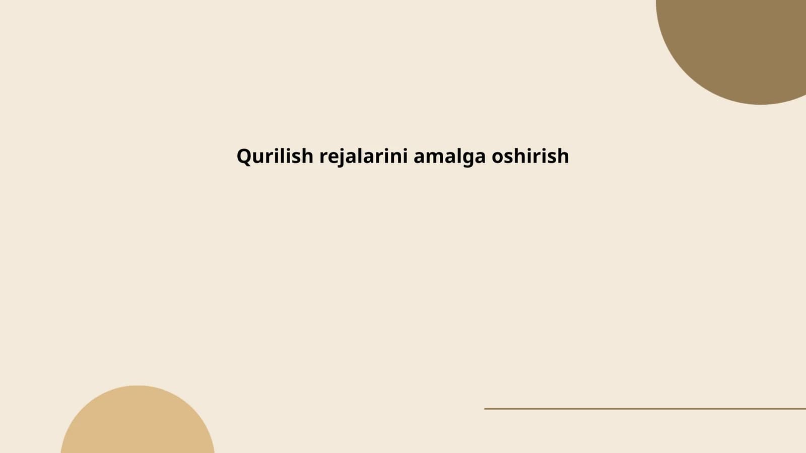 Qurilish rejalarini amalga oshirish