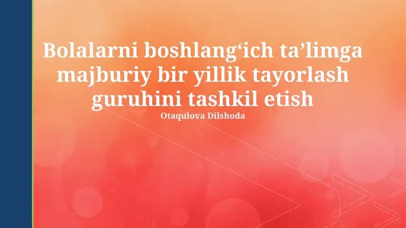 Bir Yil Tayyorgarlik Dasturi