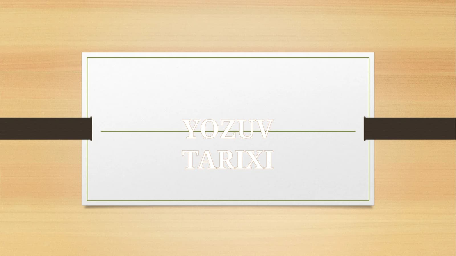 YOZUV TARIXI
