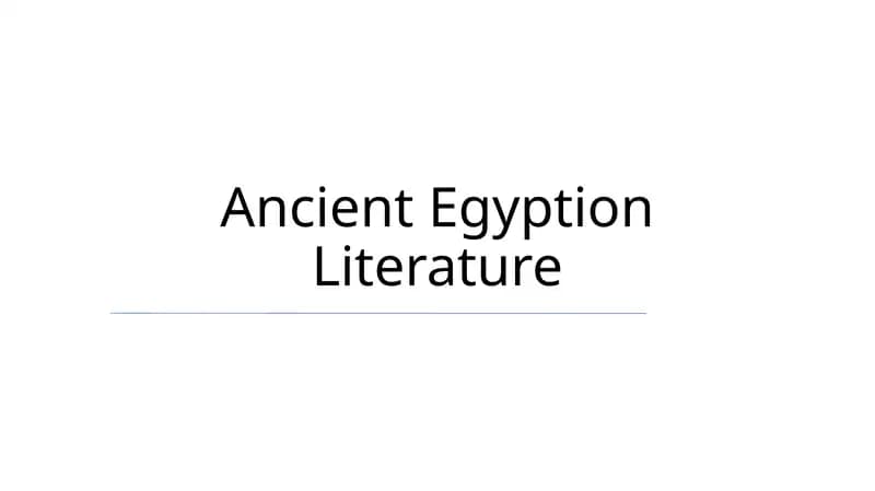 Qadimgi Misr adabiyoti