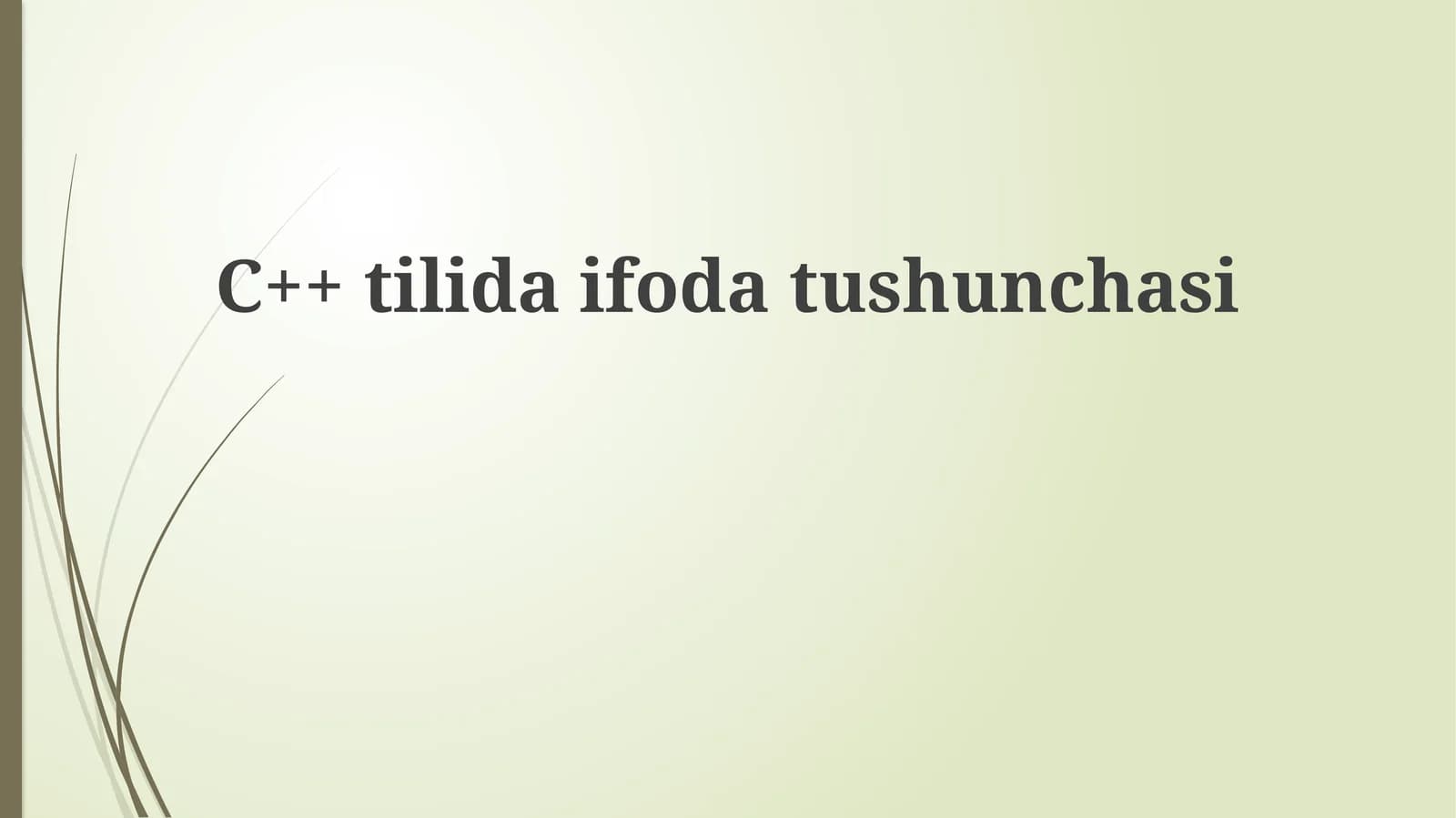 C++ tilida ifoda tushunchasi