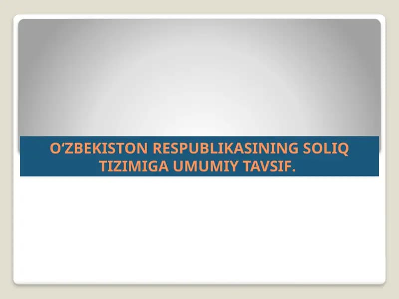 Soliq tizimi