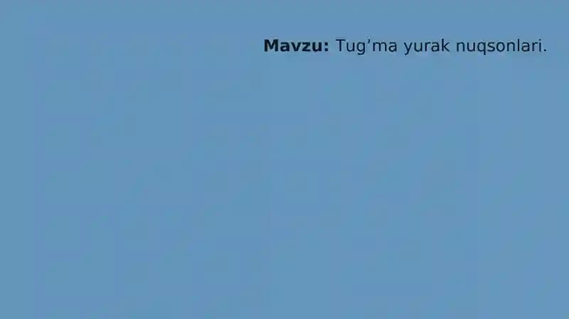 Yurakning tug'ma nuqsonlari