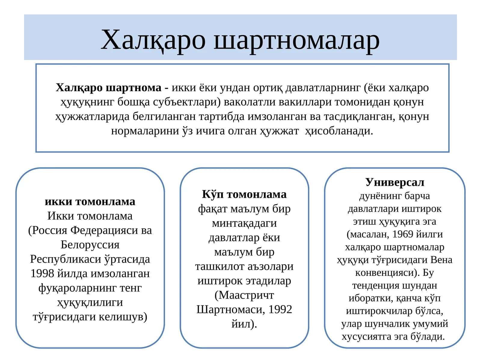 Халқаро шартномалар
