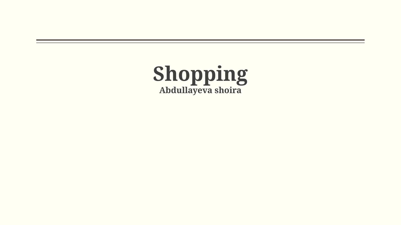 The World of Shopping: An Overview