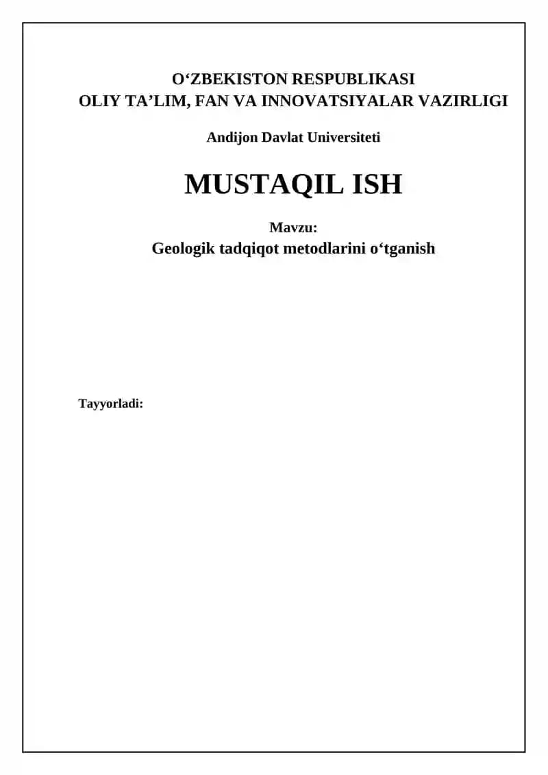 Geologik Tadqiqot Usullari