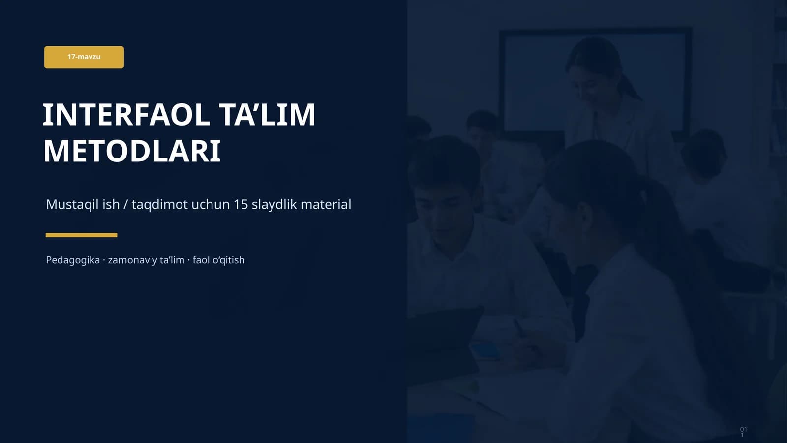 INTERFAOL TA’LIM METODLARI