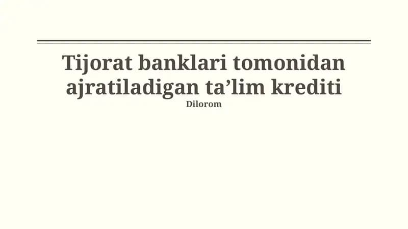 Ta'lim kreditlari