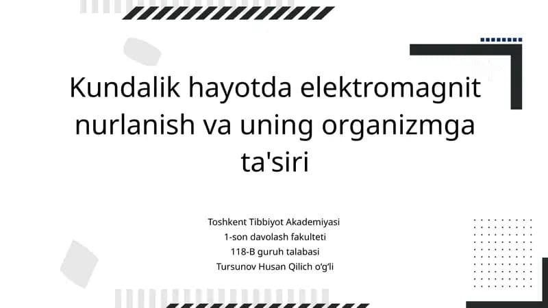 Elektromagnit nurlanish va uning ta'siri