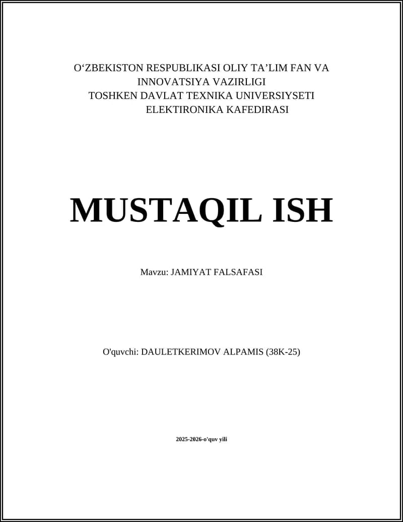 JAMIYAT FALSAFASI
