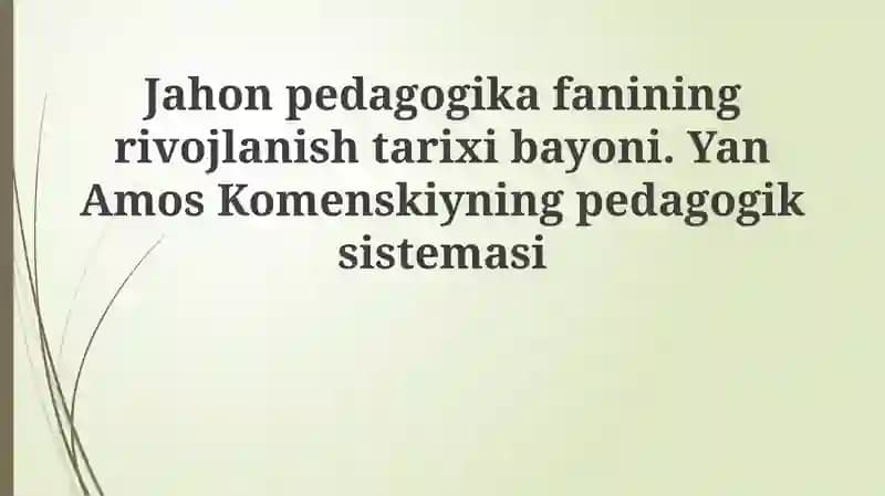 Jahon pedagogikasi