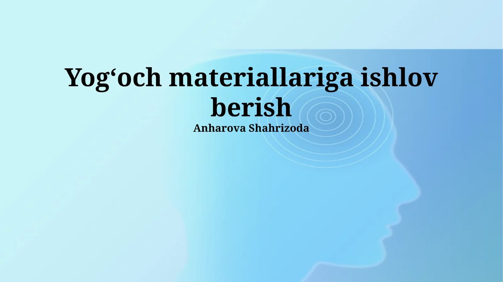 Yogʻoch materiallariga ishlov berish