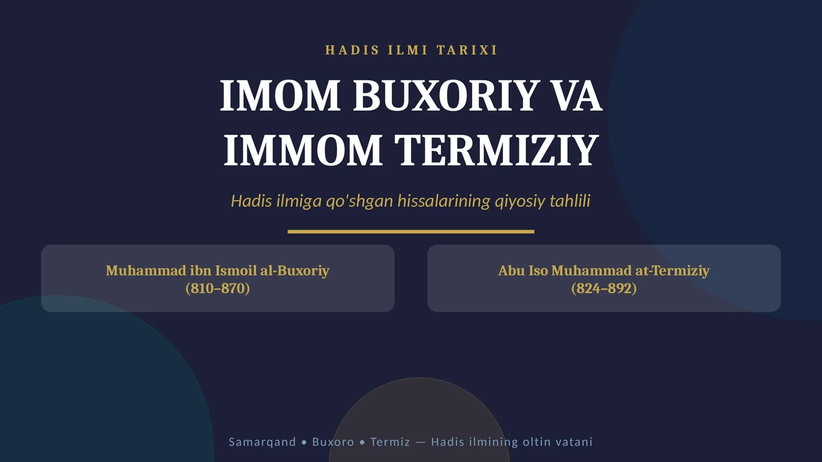 HADIS ILMI TARIXI