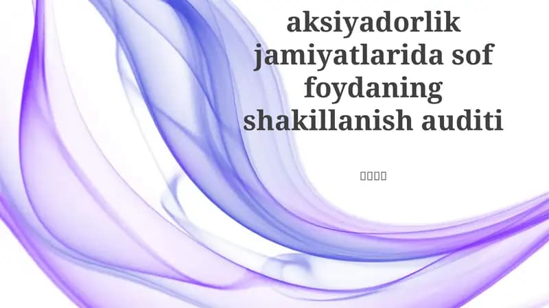 Faoliyatchsiz Daromadlar Auditi