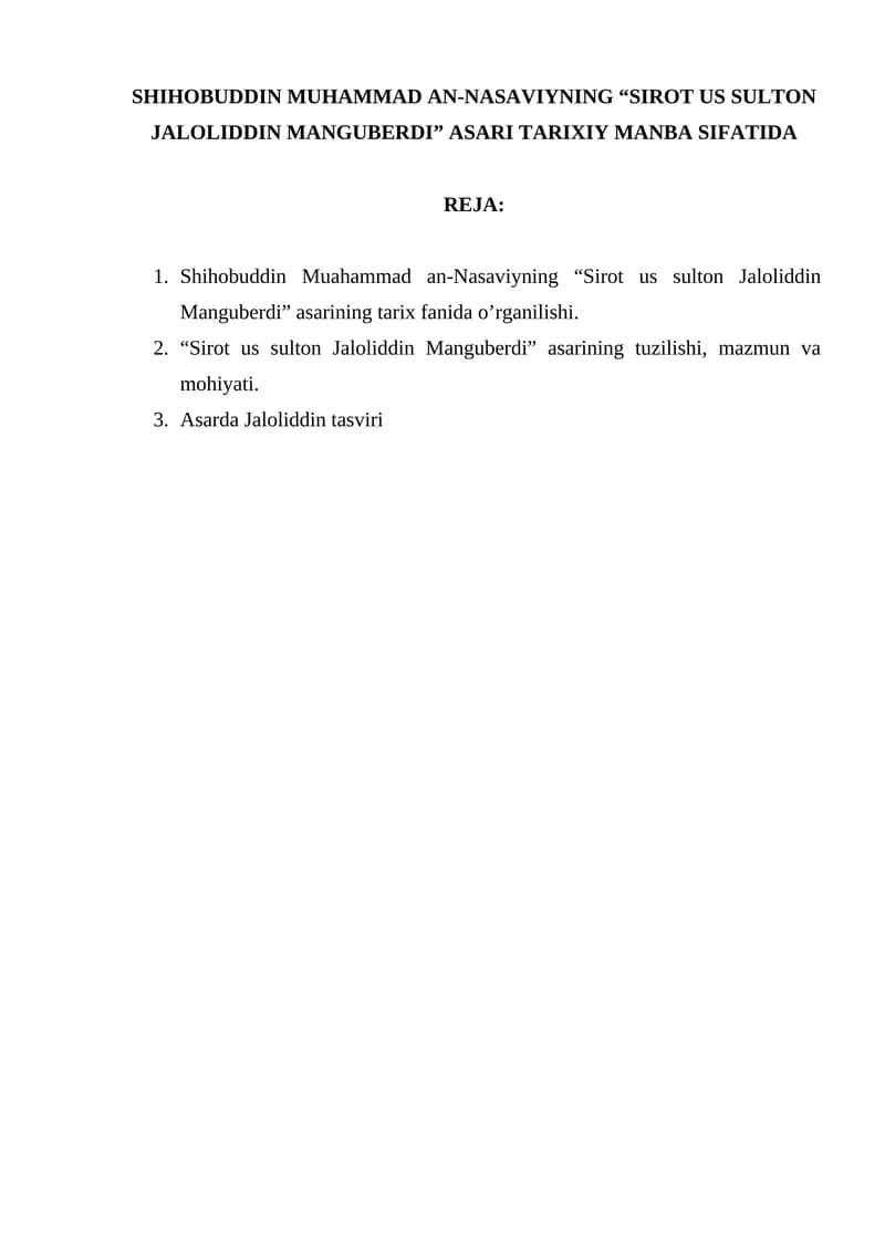 Sirot us sulton Jaloliddin Manguberdi