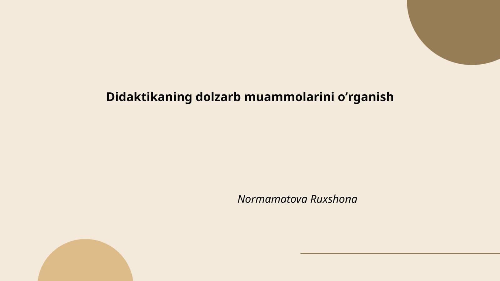 O‘zbek tilini o‘rgatish metodikasi
