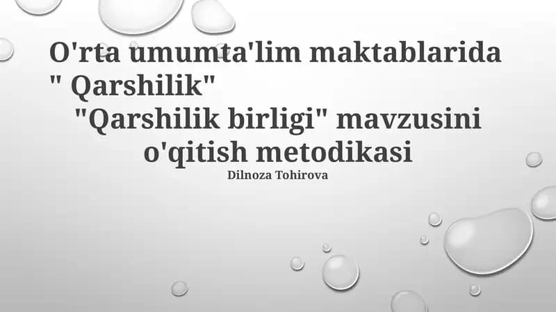 Qarshilik birligi metodikasi