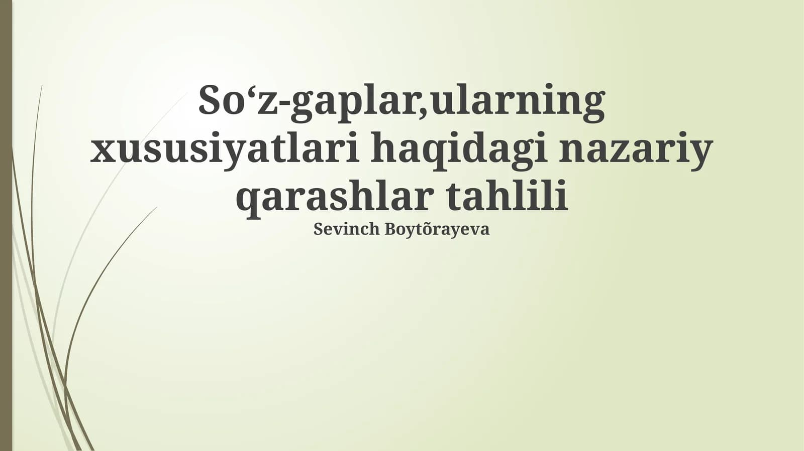 So'z va So'z Birikmalarining Nazariy Qarashlarini Tahlili