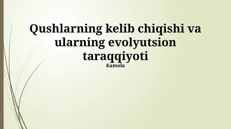 Parvozning evolyutsiyasi