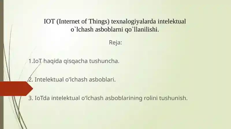 Internet of Things (IoT) texnologiyalari
