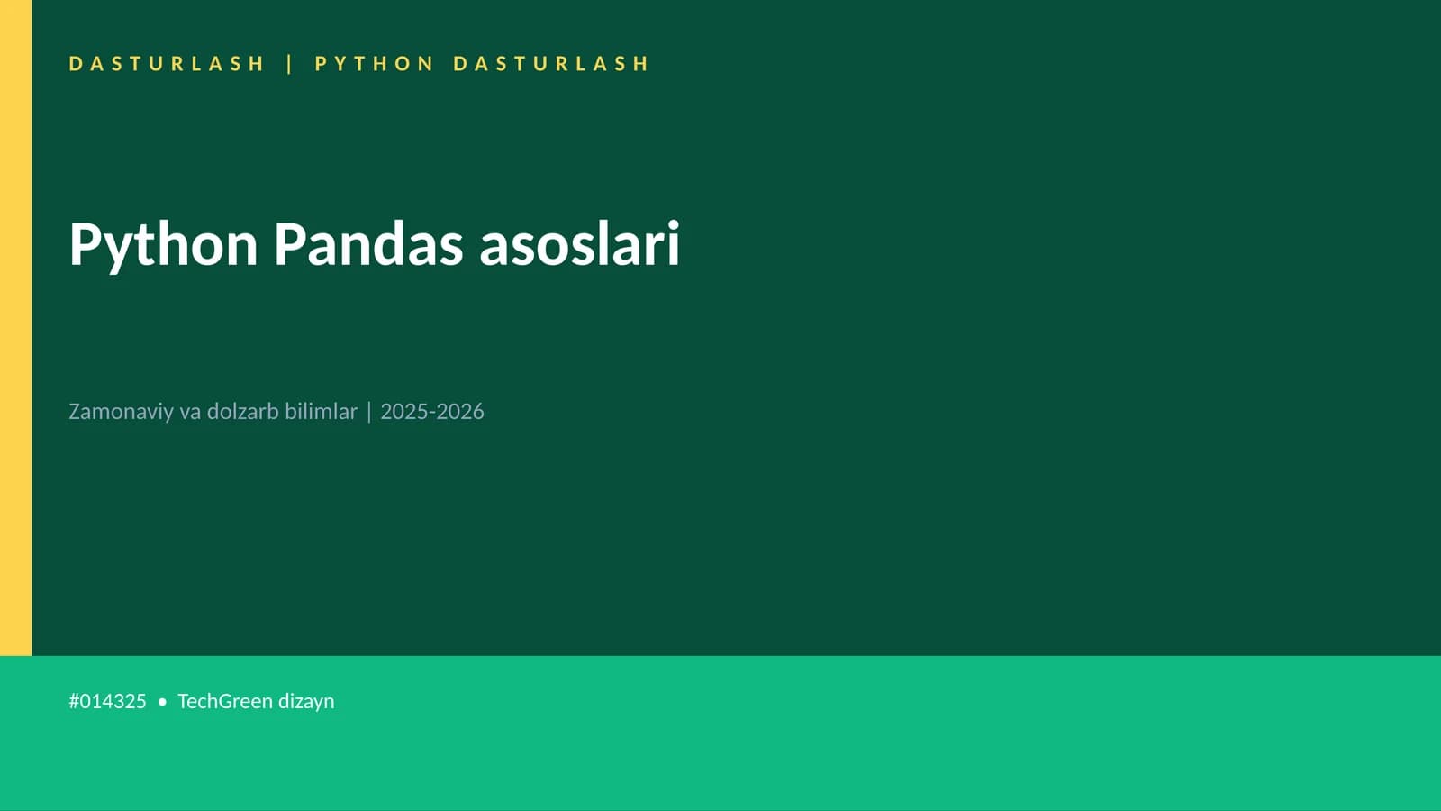 Python Pandas asoslari