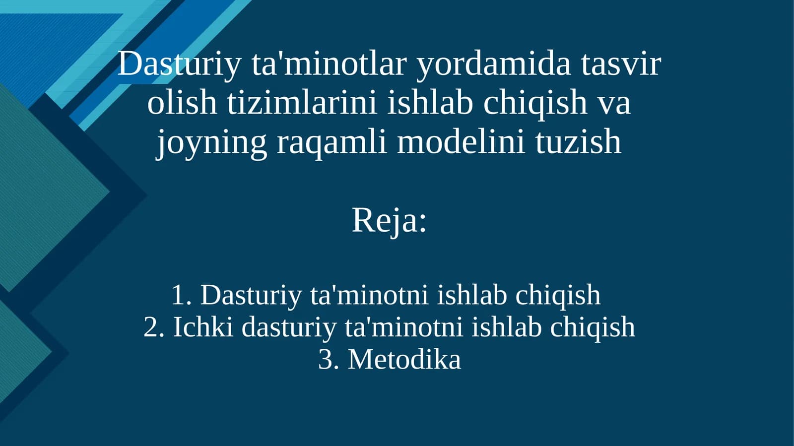 Dasturiy Ta'minotni Ishlab Chiqish