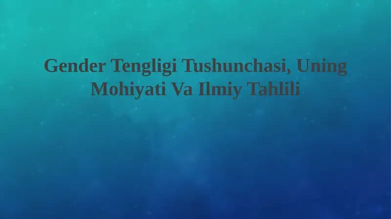 Gender Tengligi