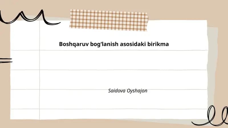 Boshqaruv bogʻlanish asosidagi birikma