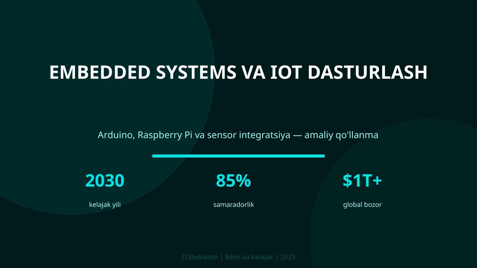 EMBEDDED SYSTEMS VA IOT DASTURLASH
