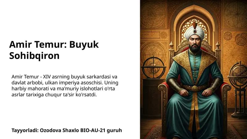 Amir Temur: Buyuk Sohibqiron