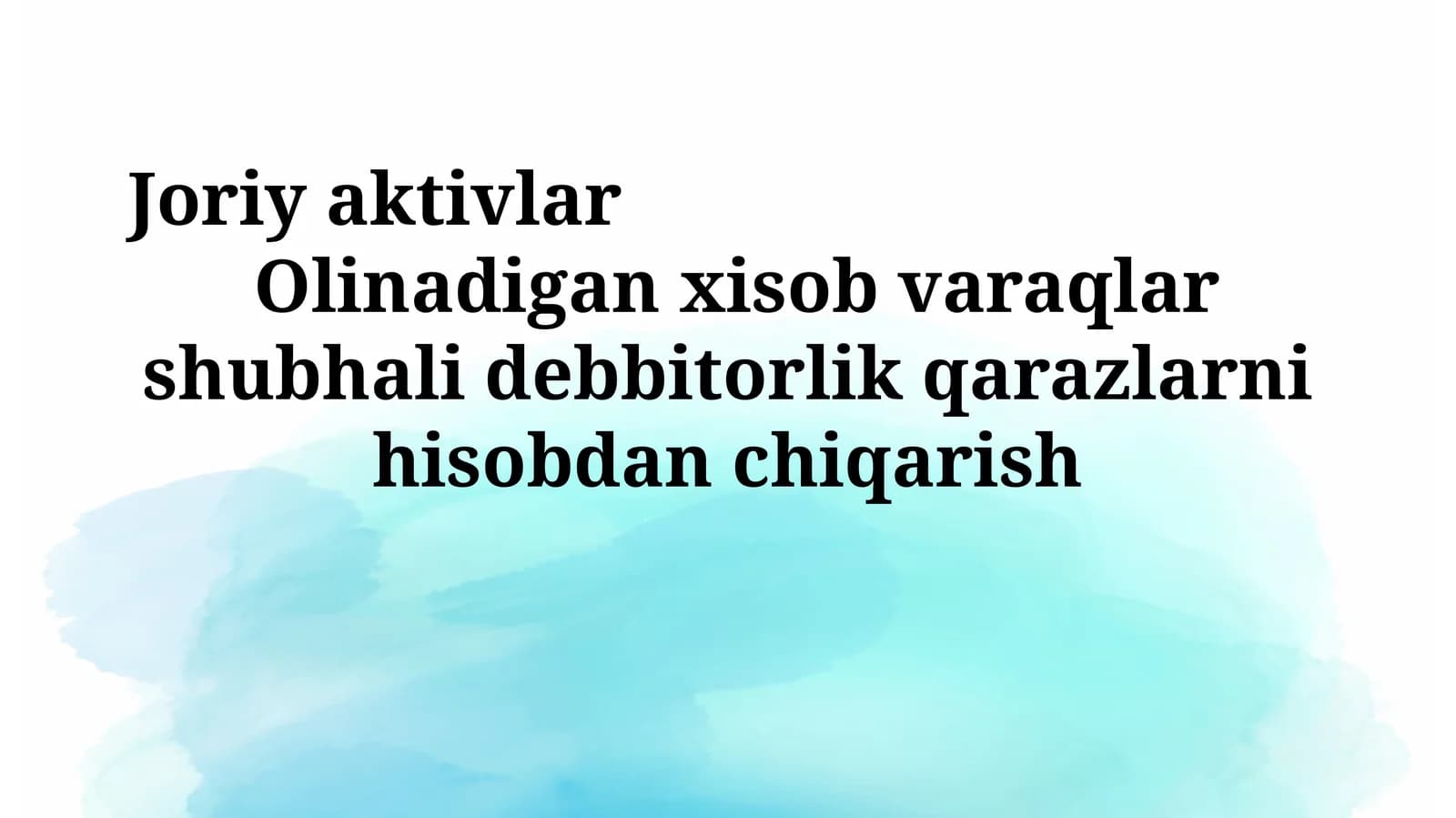 Shubhali Qarzlarni Hisobdan Chiqarish