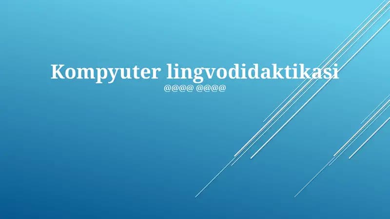 Kompyuter lingvodidaktikasi