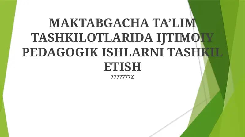 Ijtimoiy Pedagogik Ishlar