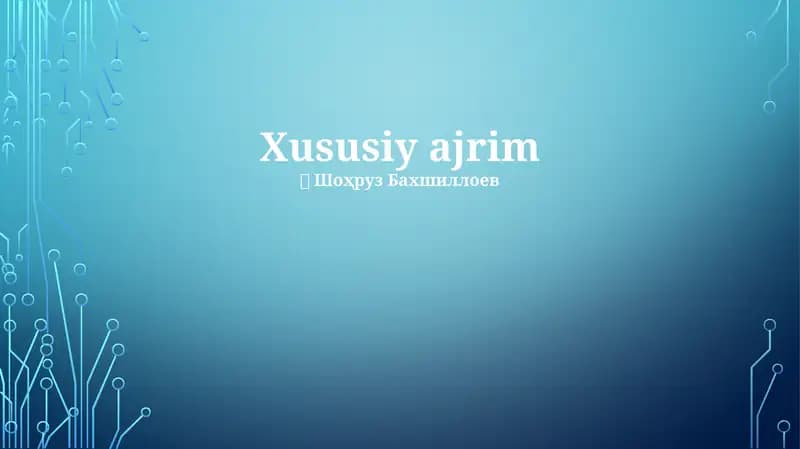 Xususiy ajrim