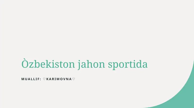 O'zbekiston jahon sportida
