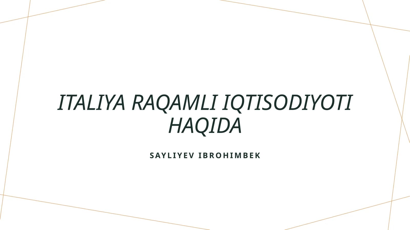 Italiya raqamli iqtisodiyoti haqida