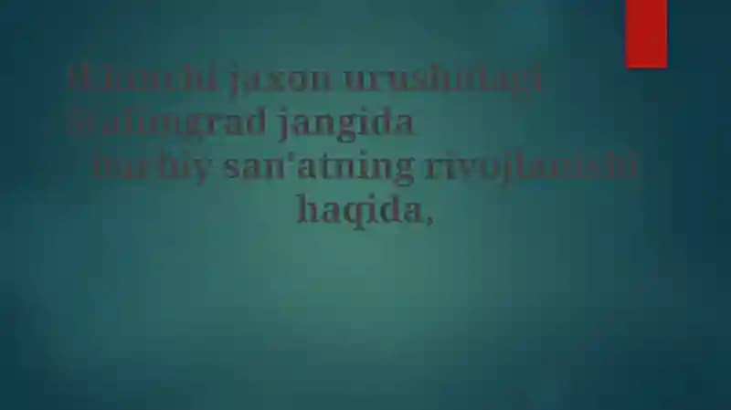 Stalingrad jangi haqida harbiy san'at