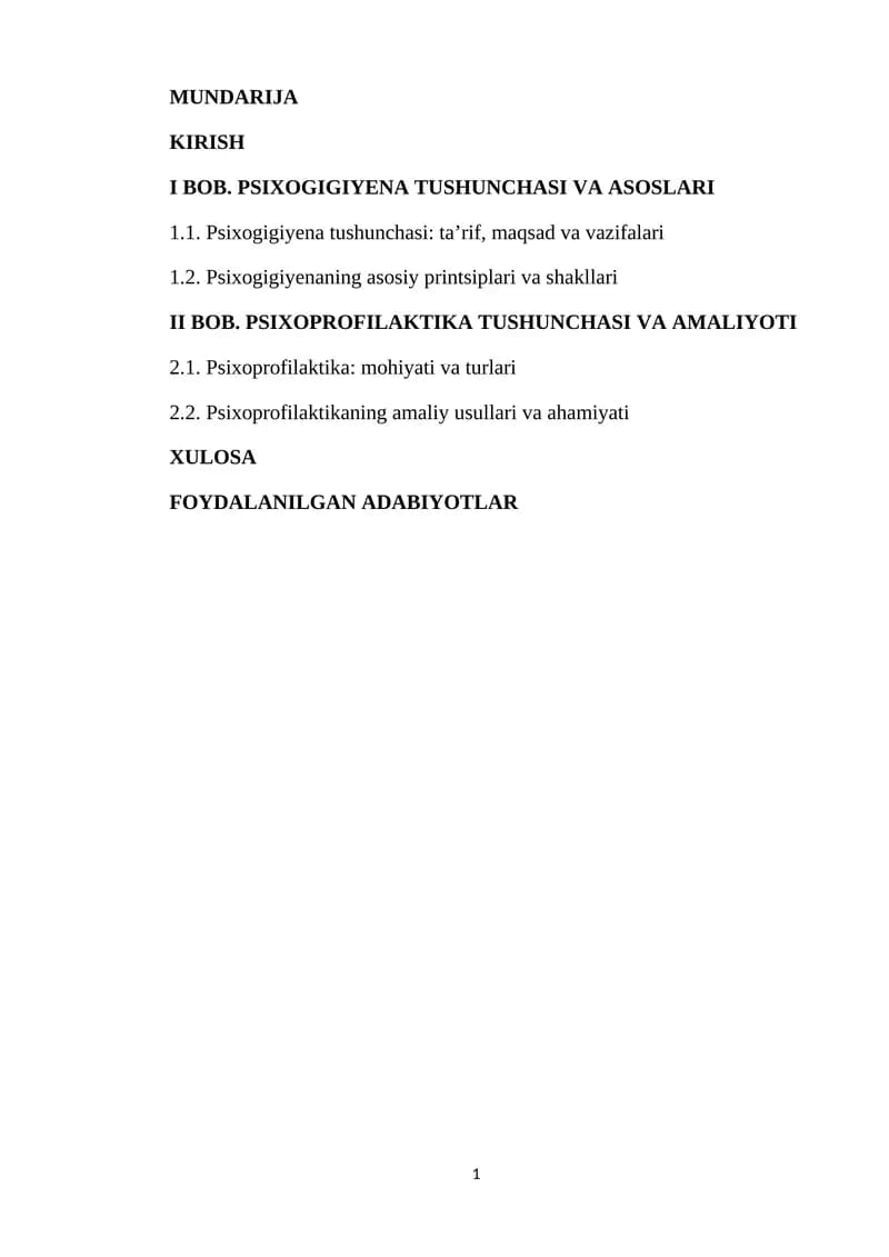 Psixogigiyena va Psixoprofilaktika