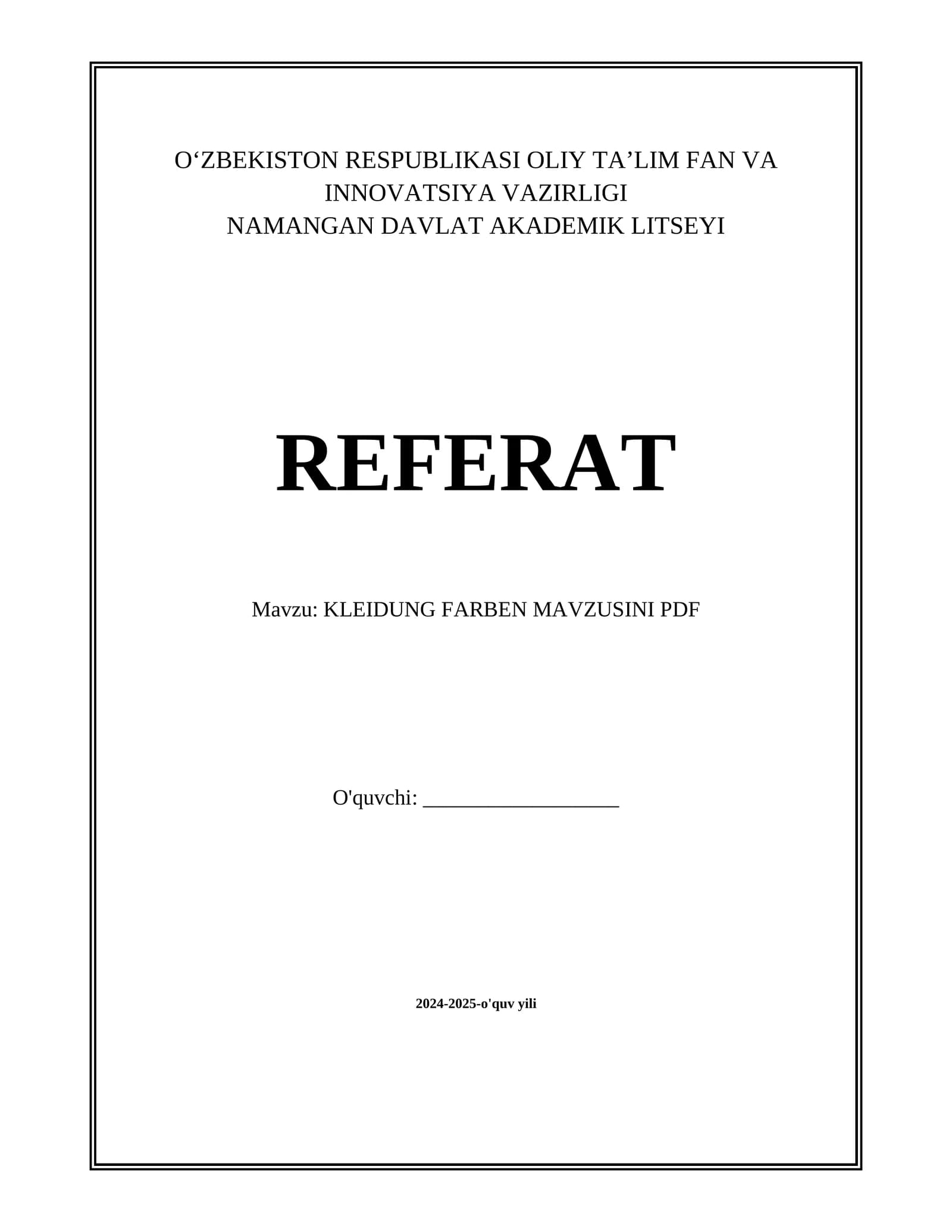 KLEIDUNG FARBEN MAVZUSINI PDF