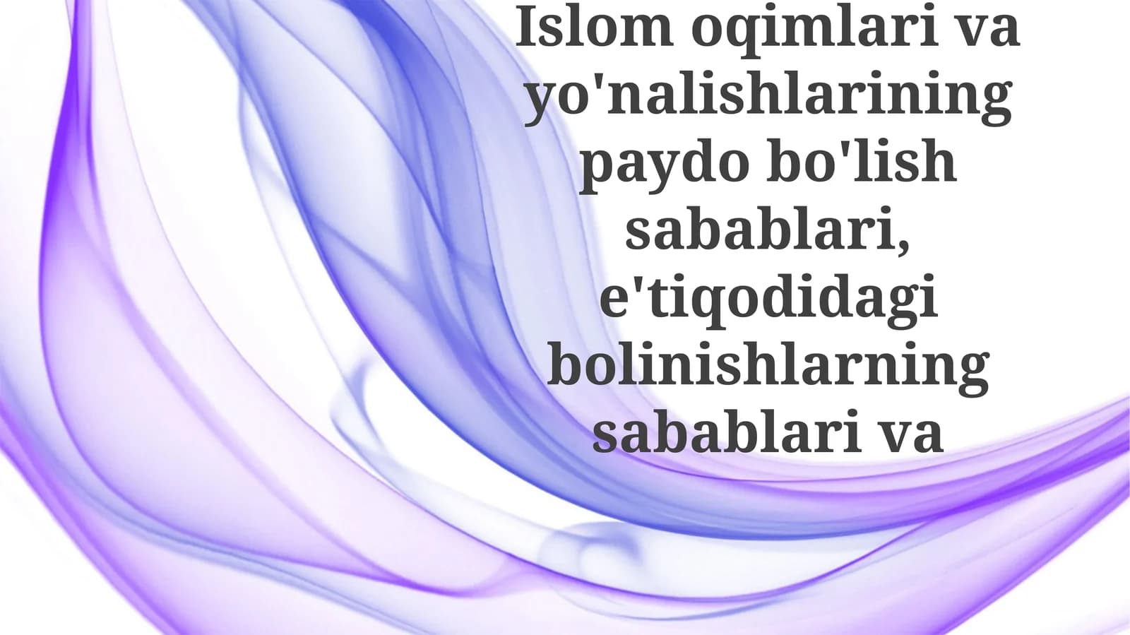 Islom Ma'naviy Maktablari Paydo Bo'lishi