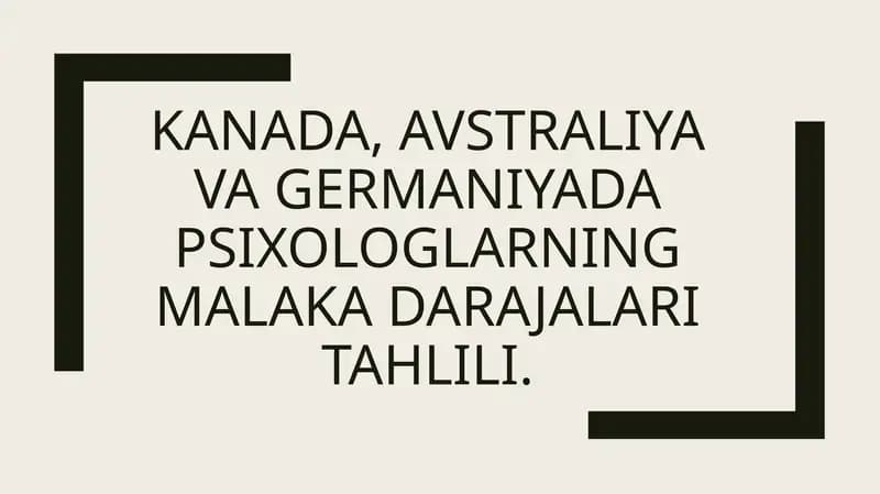 Psixologlar malaka darajasini tahlil qilish