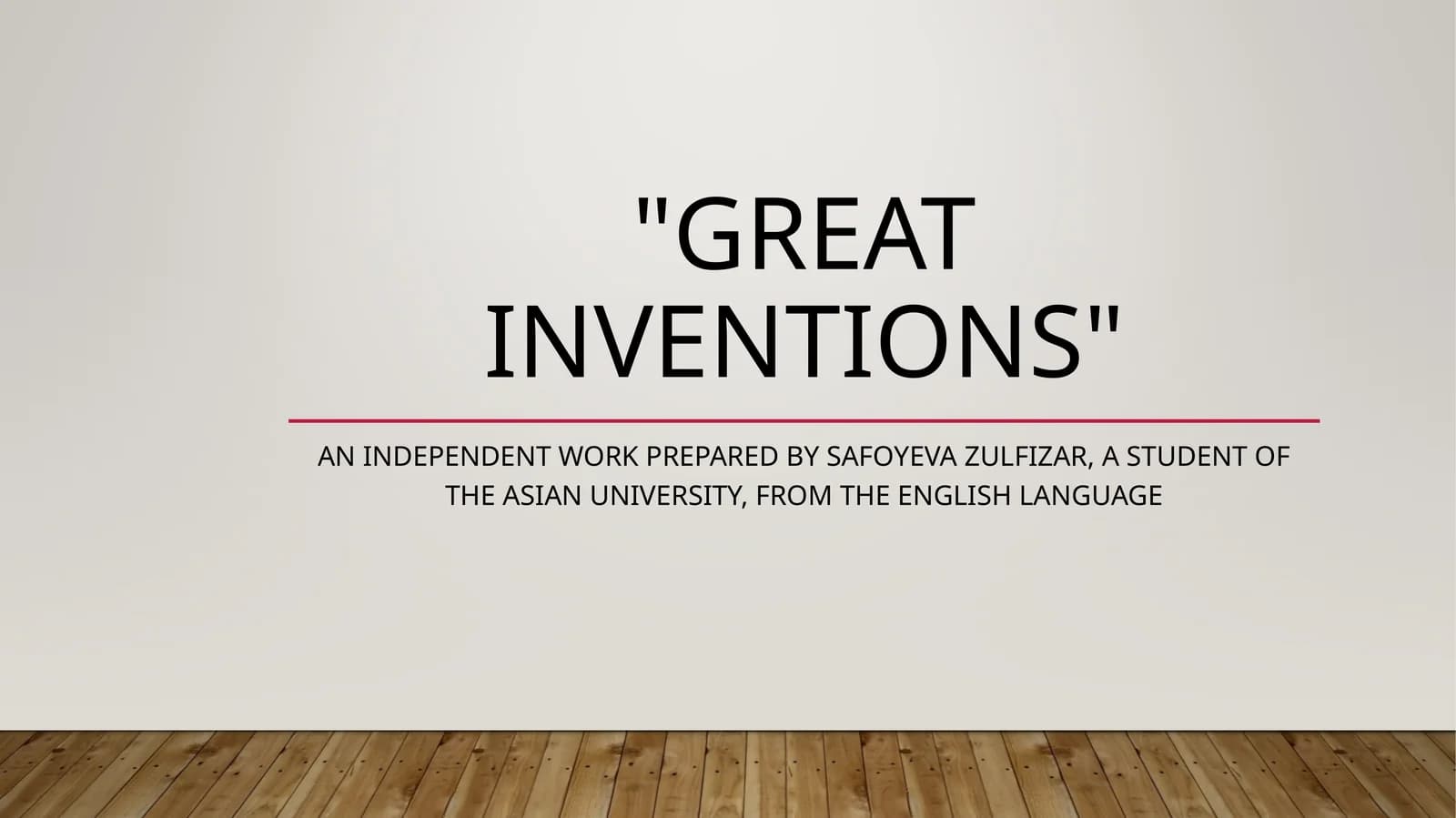 GREAT INVENTIONS