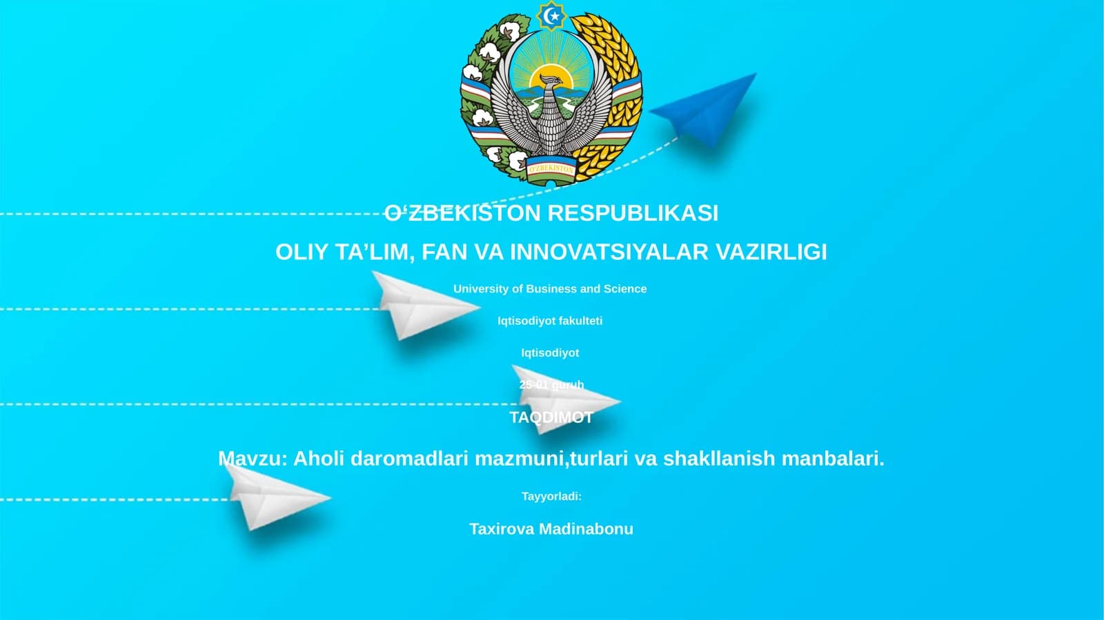 Aholi daromadlari mazmuni,turlari va shakllanish manbalari
