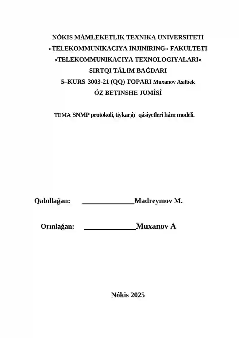SNMP protokoli